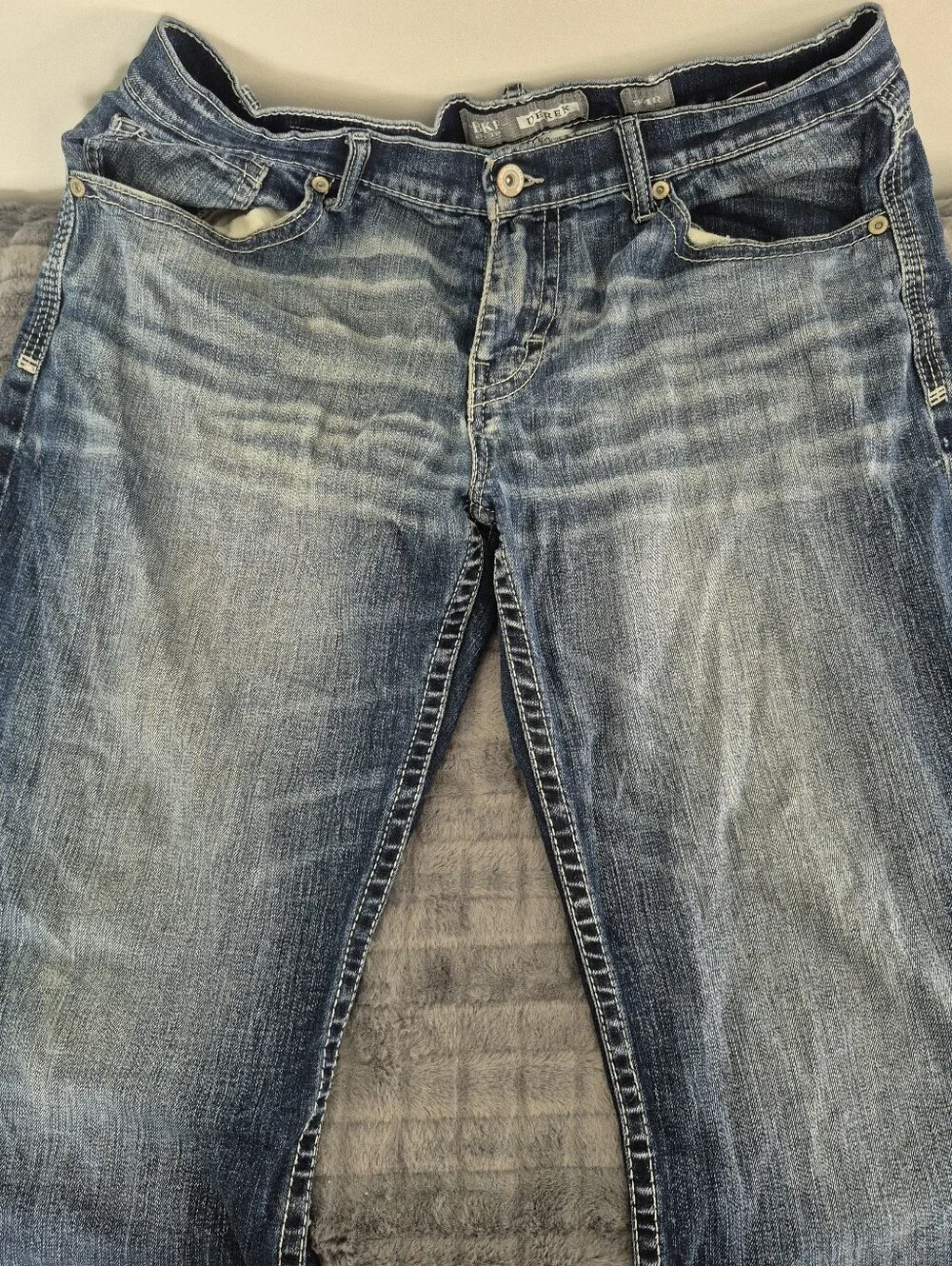 Buckle BKE Derek 34R Bootcut Jeans in Dark Blue Denim